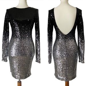 Mind Code Ombre’ Sequin Open Back Dress
